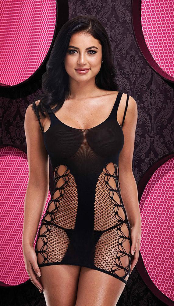 Hot Bedroom Fishnet Tank Mini Dress - Xoxomoving