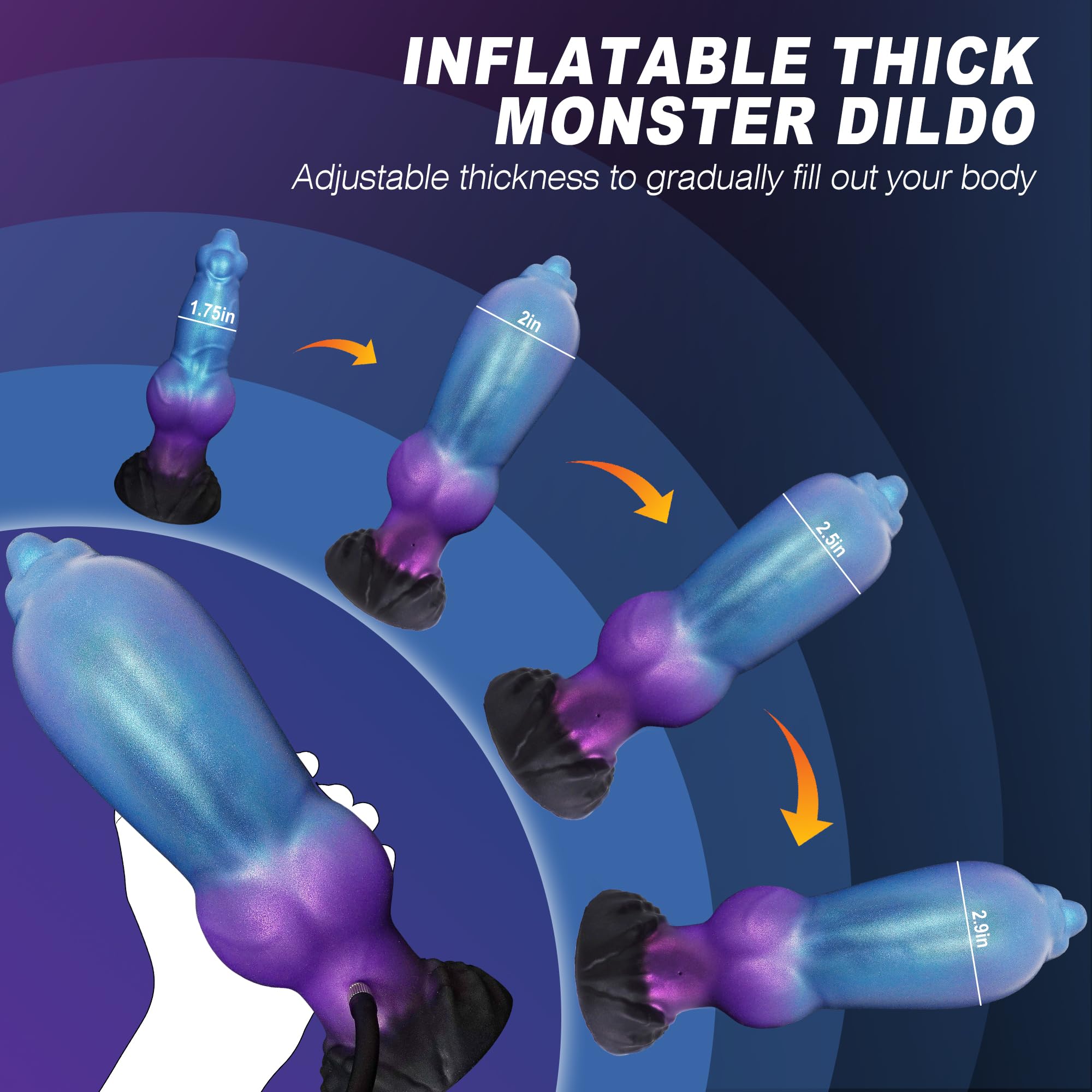Blue Monster Silicone Dog Knot Inflatable Dildo dildosstore