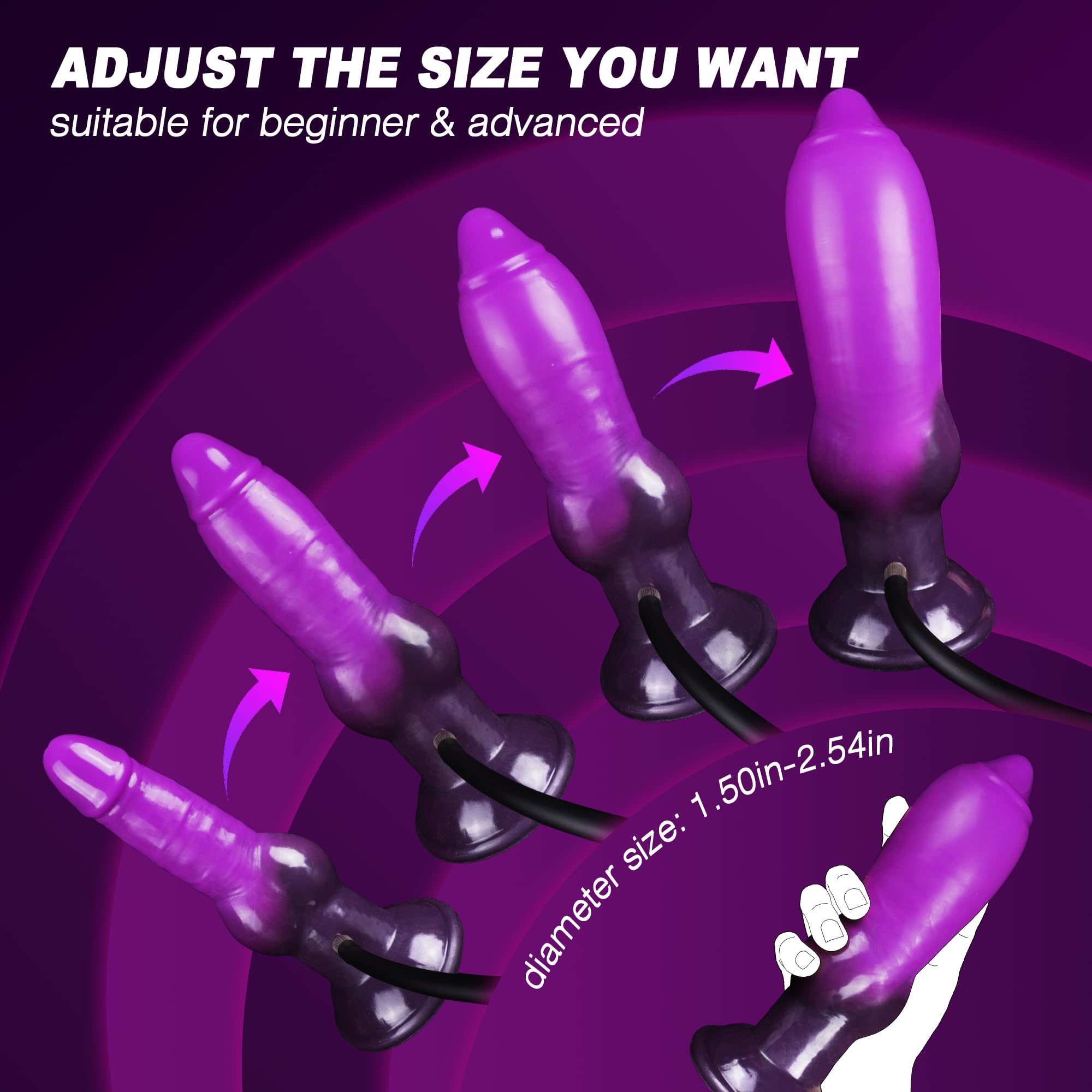 Purple 7 Inch knot Inflatable Fantasy Dildo Xoxomoving