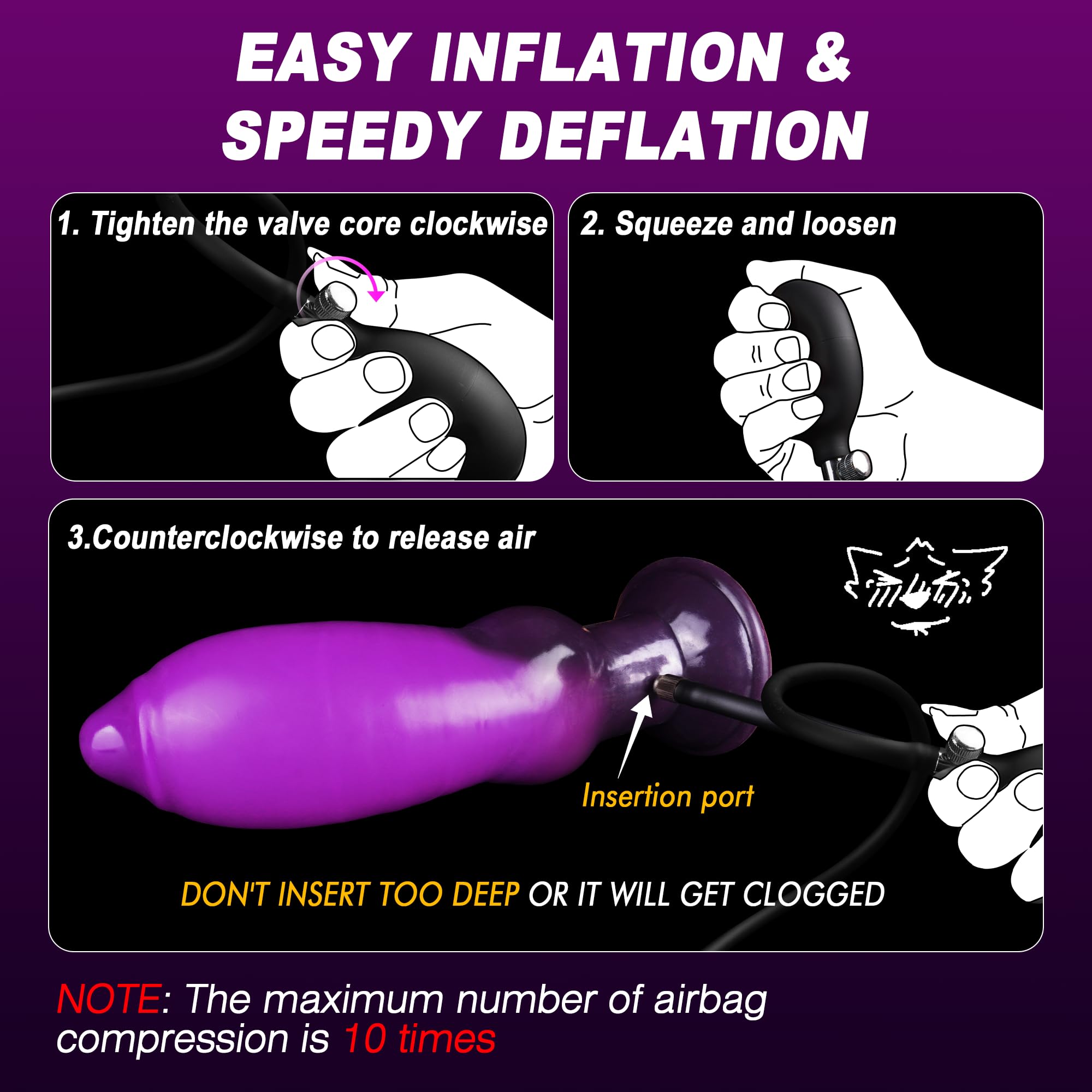 Purple 7 Inch knot Inflatable Fantasy Dildo Xoxomoving