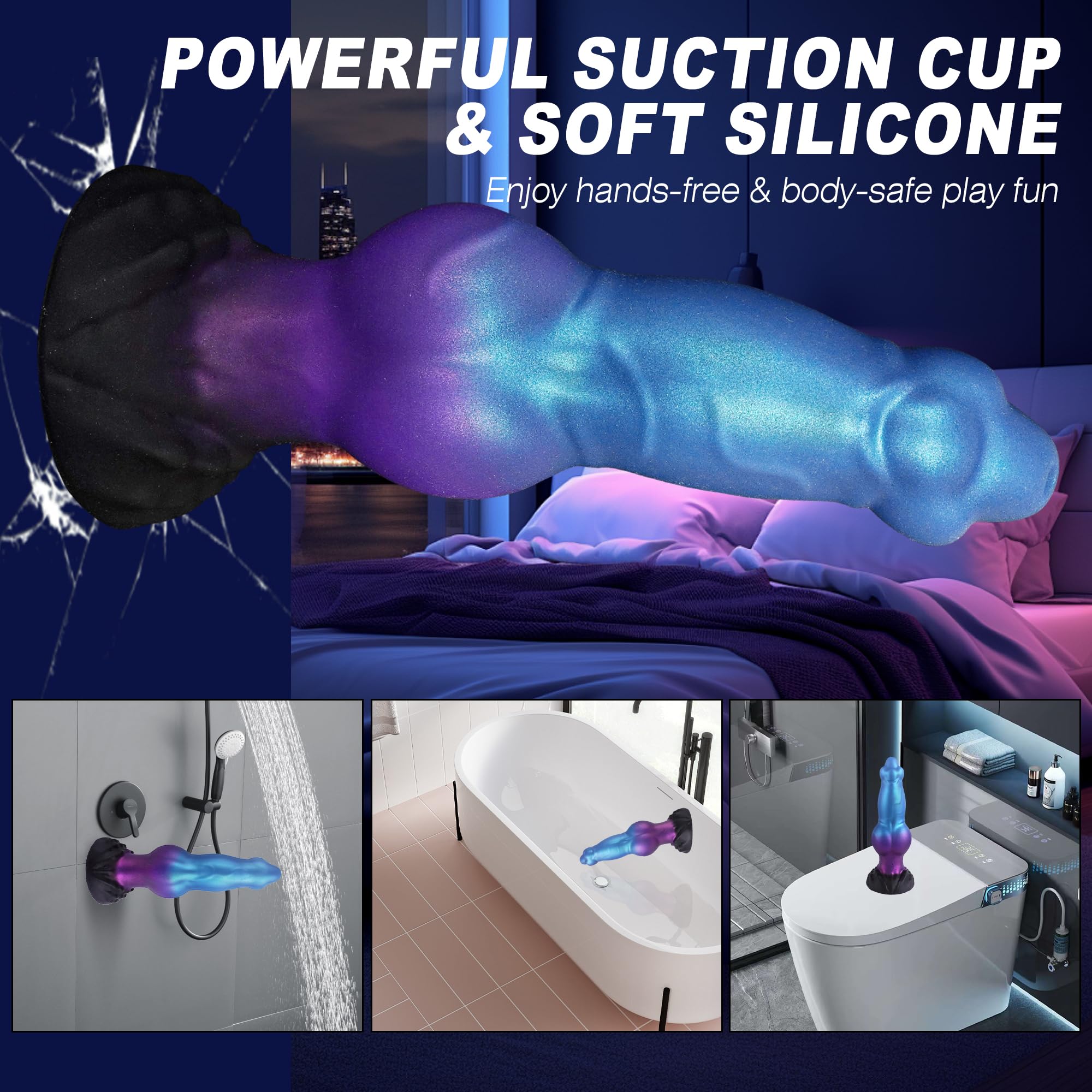 Blue Monster Silicone Dog Knot Inflatable Dildo dildosstore