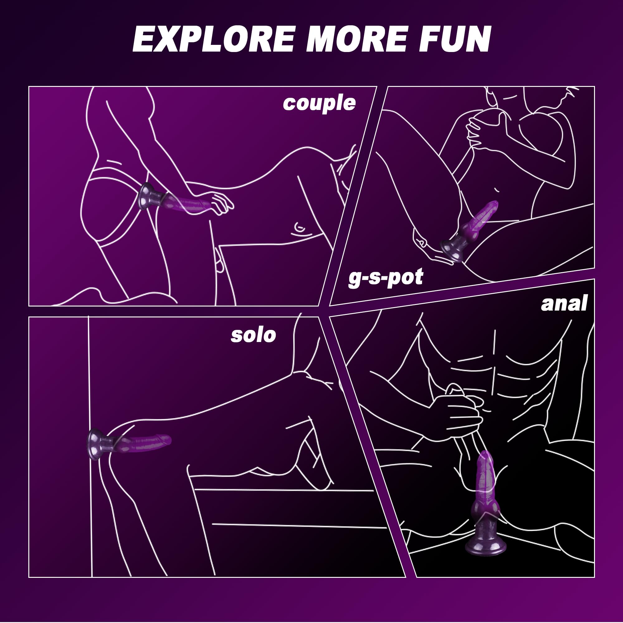 Purple 7 Inch knot Inflatable Fantasy Dildo Xoxomoving