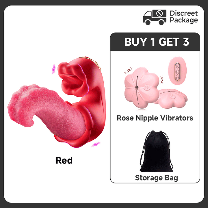 Twin Rose Thrusting G Spot Vibrator - Tongue Teasing Xoxomoving