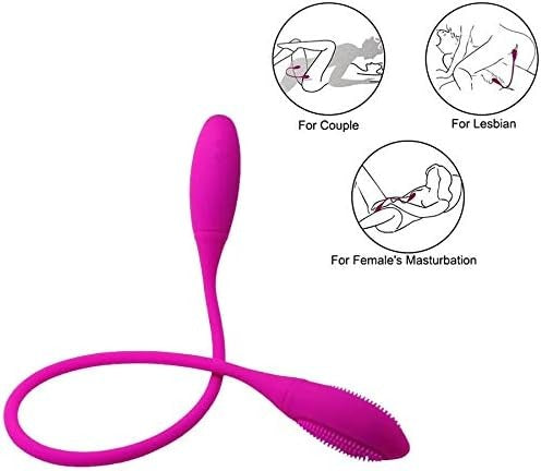 Unisex Silicone Couple Vibrators Double Vibrator with Clitoral Stimulation Masturbator Sex Toy