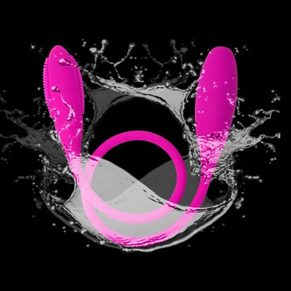 Unisex Silicone Couple Vibrators Double Vibrator with Clitoral Stimulation Masturbator Sex Toy