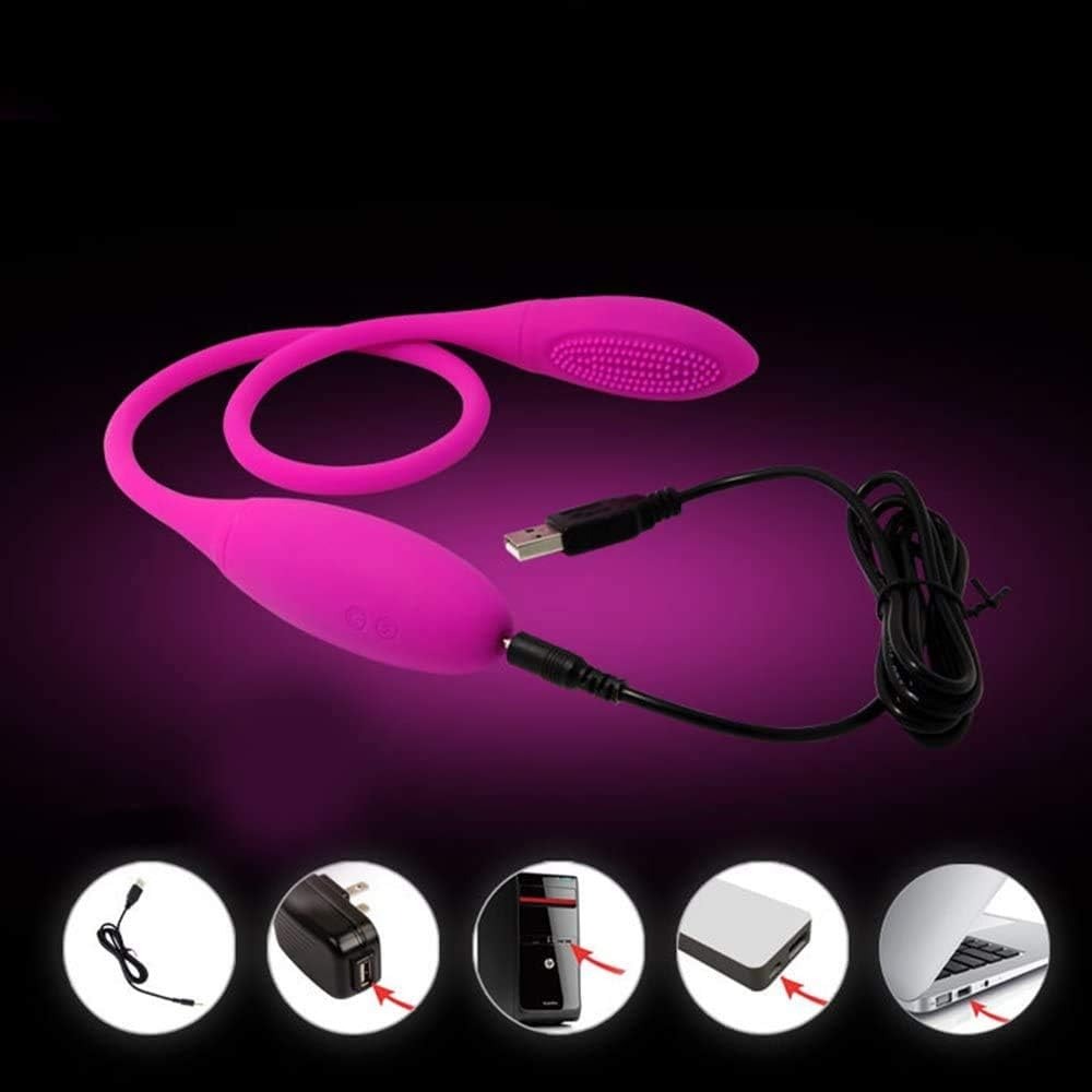 Unisex Silicone Couple Vibrators Double Vibrator with Clitoral Stimulation Masturbator Sex Toy