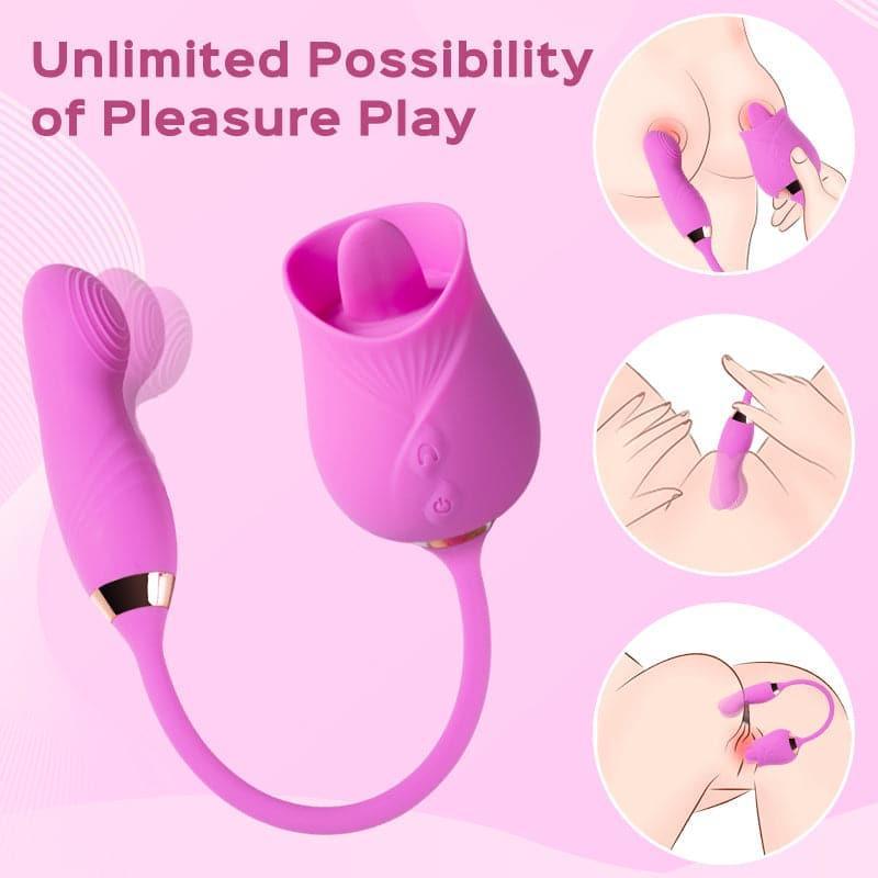 Indulge in Sensual Bliss with Our Dual-Ended Rose Vibrator - Xoxomoving