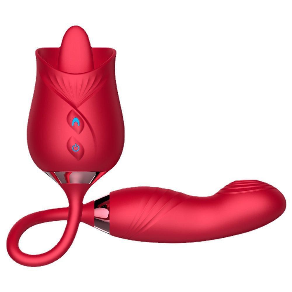 Indulge in Sensual Bliss with Our Dual-Ended Rose Vibrator - Xoxomoving