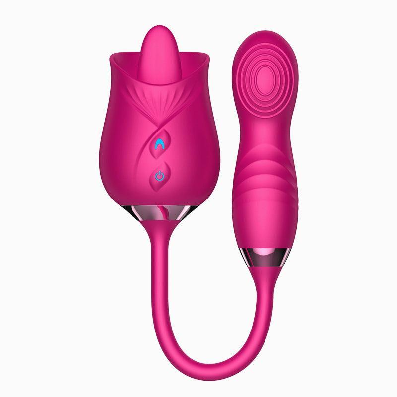 Indulge in Sensual Bliss with Our Dual-Ended Rose Vibrator - Xoxomoving