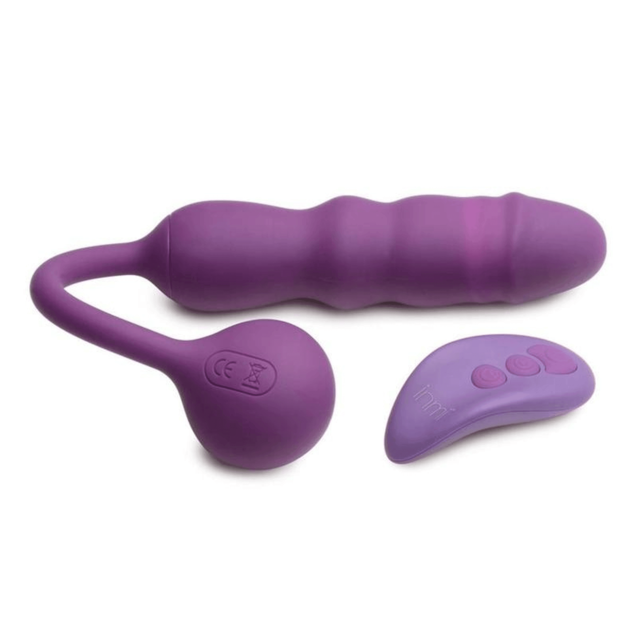 Inmi Thrust Thumper Rechargeable Silicone Vibrator with Remote Control - Purple - Xoxomoving