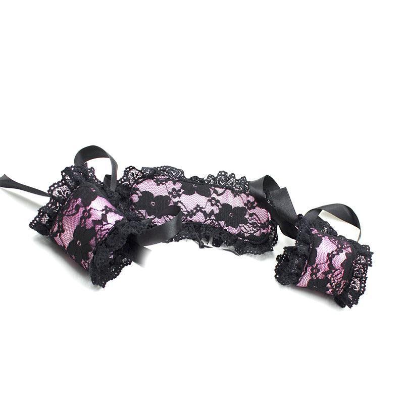 Intimate Bondage Kit For Couples - Silk Lace Blindfold & Cuff Set - Xoxomoving