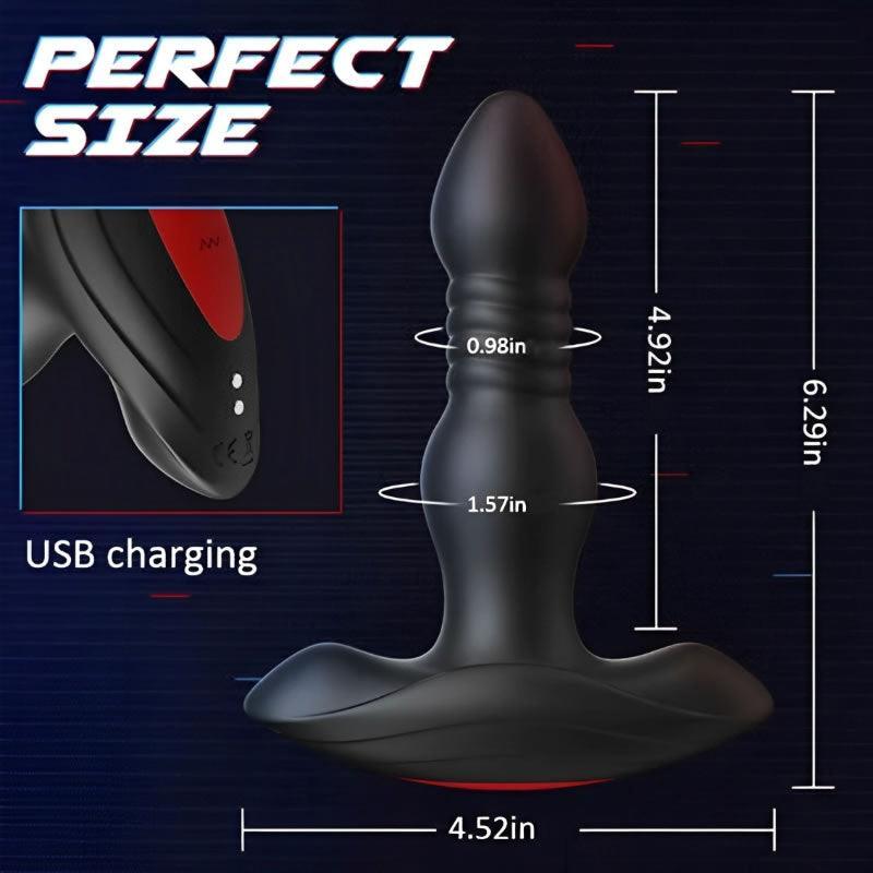 INVADER 3 Thrusting 10 Vibrations Anal Plug with Remote Controller - Xoxomoving