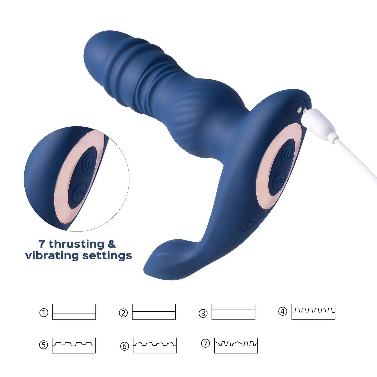 Jaden Thrusting Prostate Massager Vibrating Butt Plug Anal Sex Toy - Xoxomoving