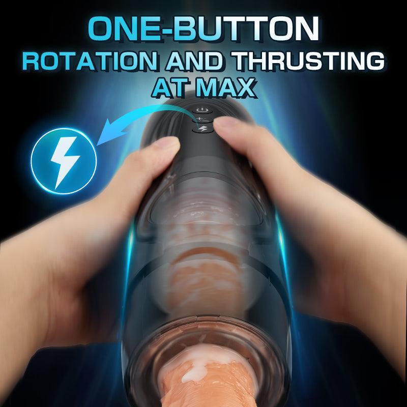 Jett 7 Thrusting 7 Vibrating Hands-free Male Masturbator with Suction Base - Xoxomoving