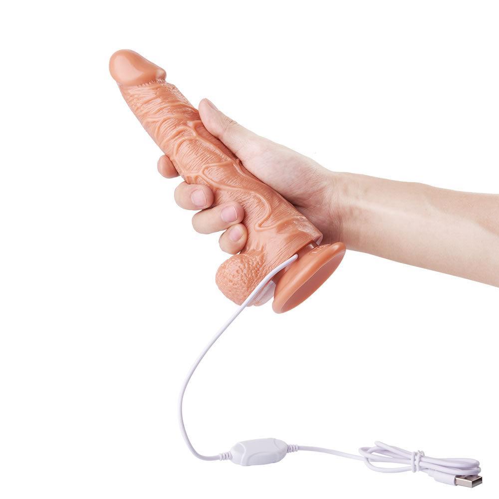 Jeusn 8.7-Inch Wired Remote Vibration Rotation Dildo - Unleash Sensual Bliss - Xoxomoving