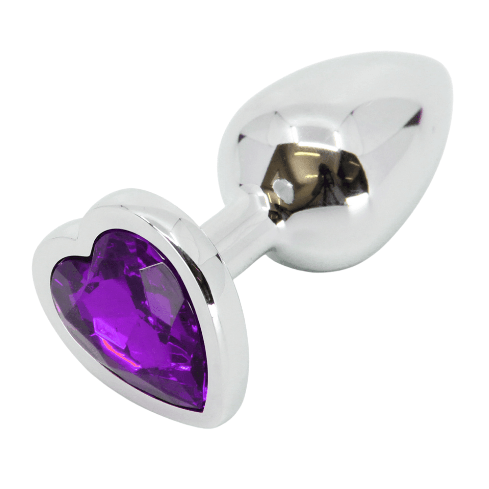 Jeweled Metal Heart Butt Plug - Xoxomoving