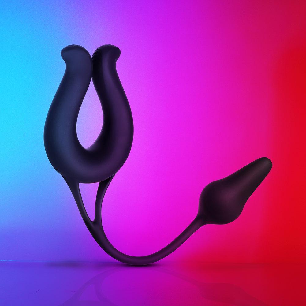 Jolie Vibrating C-Ring with Butt Plug - Enhance Your Pleasure - Xoxomoving