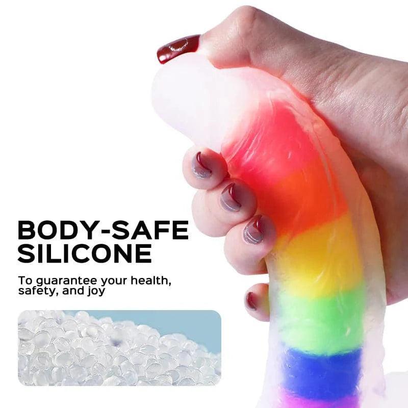 Julian - 5.4-inch Rainbow Jelly Realistic Suction Cup Dildo - Xoxomoving