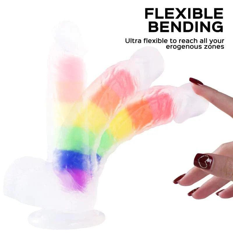 Julian - 5.4-inch Rainbow Jelly Realistic Suction Cup Dildo - Xoxomoving