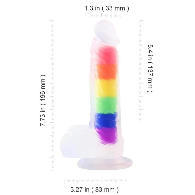 Julian - 5.4-inch Rainbow Jelly Realistic Suction Cup Dildo - Xoxomoving