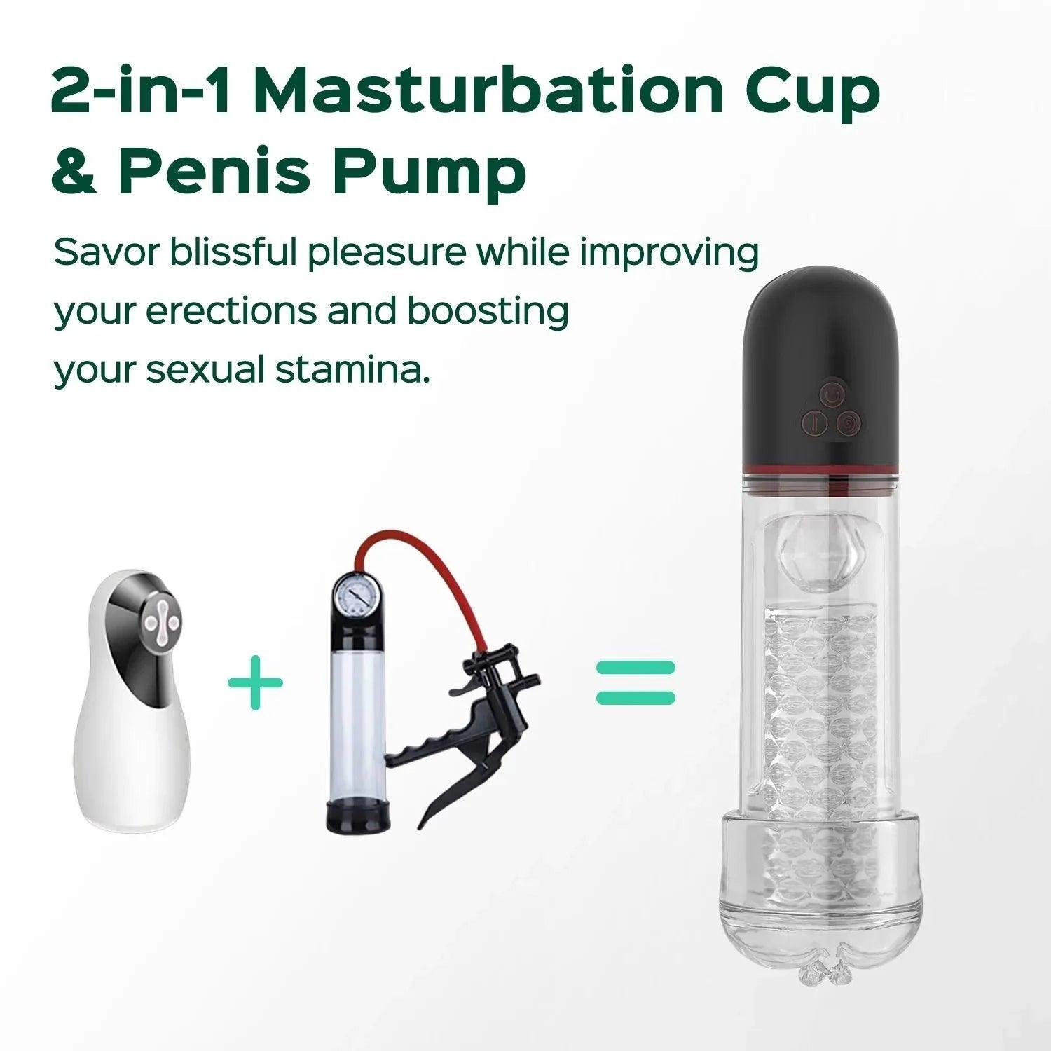 Kian - Suction Penis Pump & Vibrating Male Masturbator - Xoxomoving