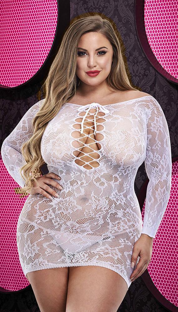 Lace Off The Shoulder Mini Dress - Xoxomoving