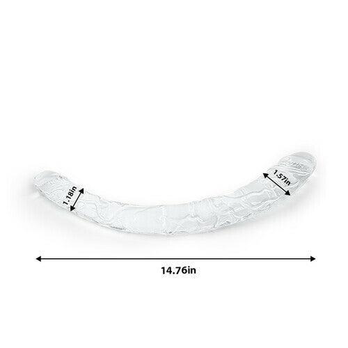 LELE Transparent Double-ended Manual Dildo 14.76 Inch - Xoxomoving