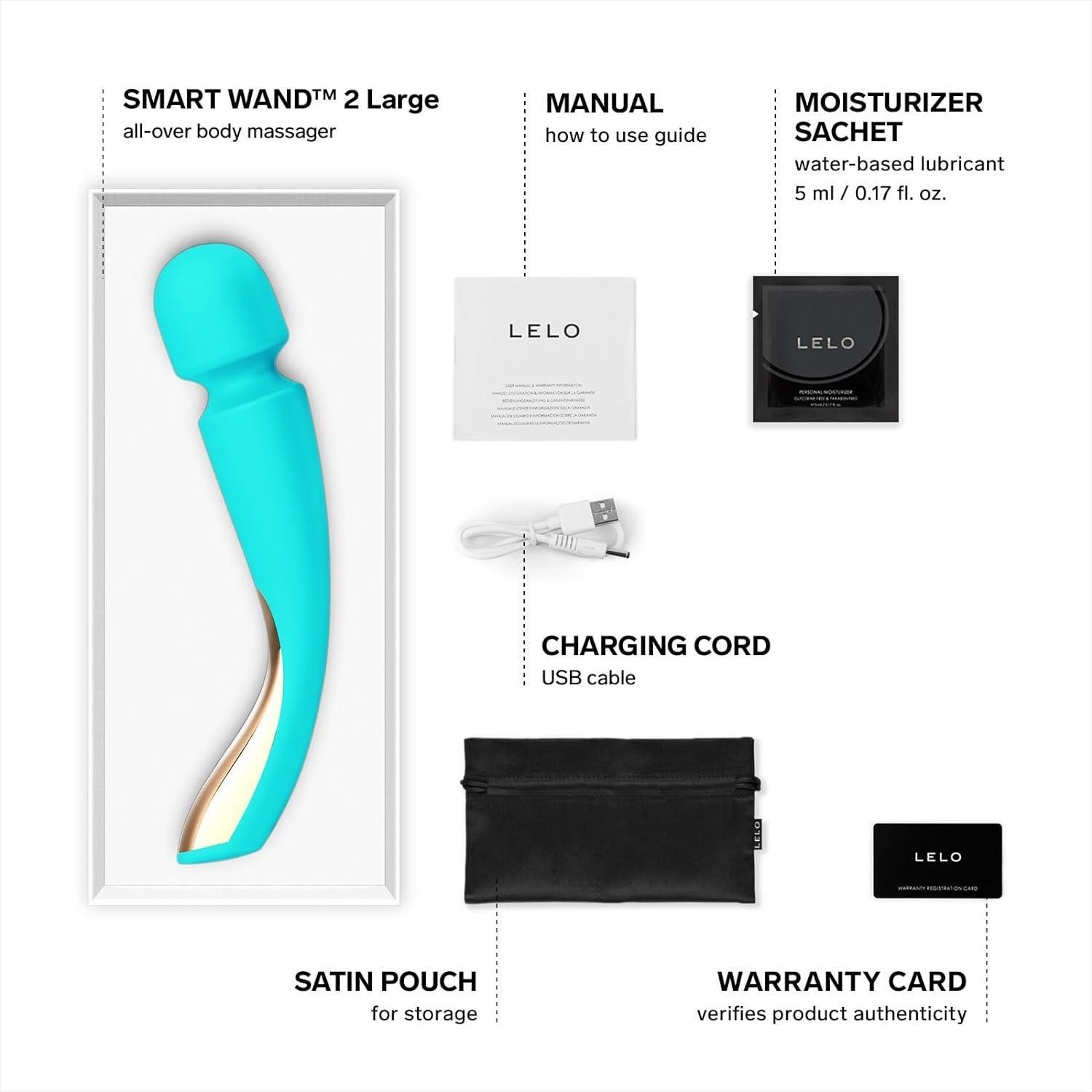 LELO Smart Wand 2 Large All-Over Body Handheld Waterproof Vibrator and Wand Massager - Xoxomoving