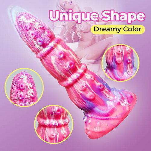 Leo 8 Inch Monster Silicone Rainbow Dildo with Suction Cup - Xoxomoving