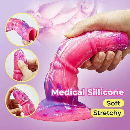 Leo 8 Inch Monster Silicone Rainbow Dildo with Suction Cup - Xoxomoving