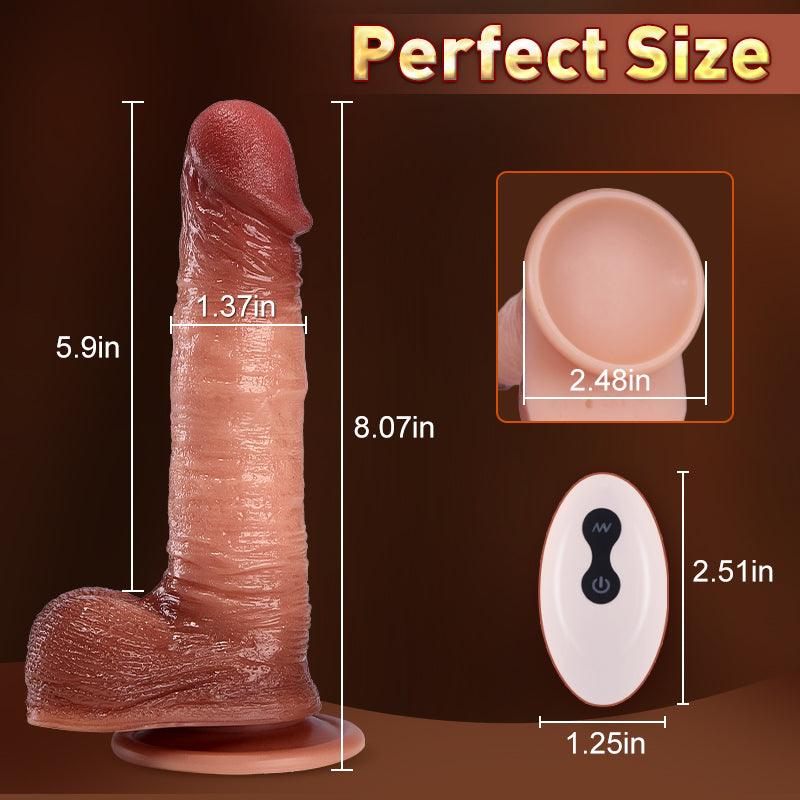 Leonard - Snapping & Jerking Lifelike Remote Dildo with Suction Cup 8.07 inches - Xoxomoving