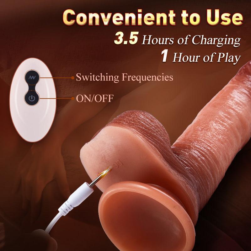 Leonard - Snapping & Jerking Lifelike Remote Dildo with Suction Cup 8.07 inches - Xoxomoving