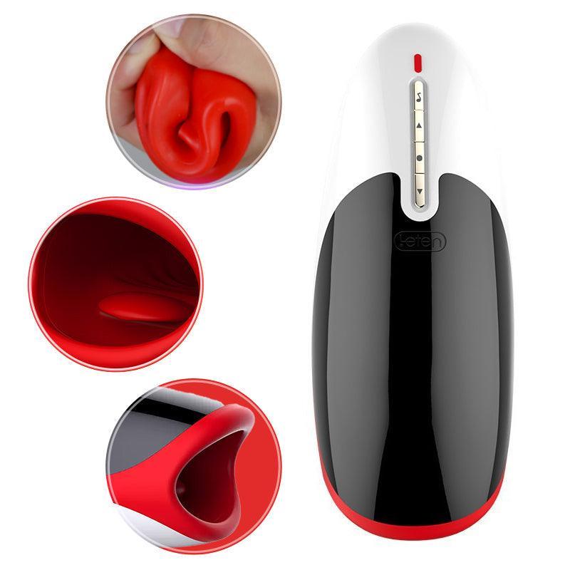 Leten 3 Vibrating 10-Frequency Desire Red Lips Masturbation Cup - Xoxomoving