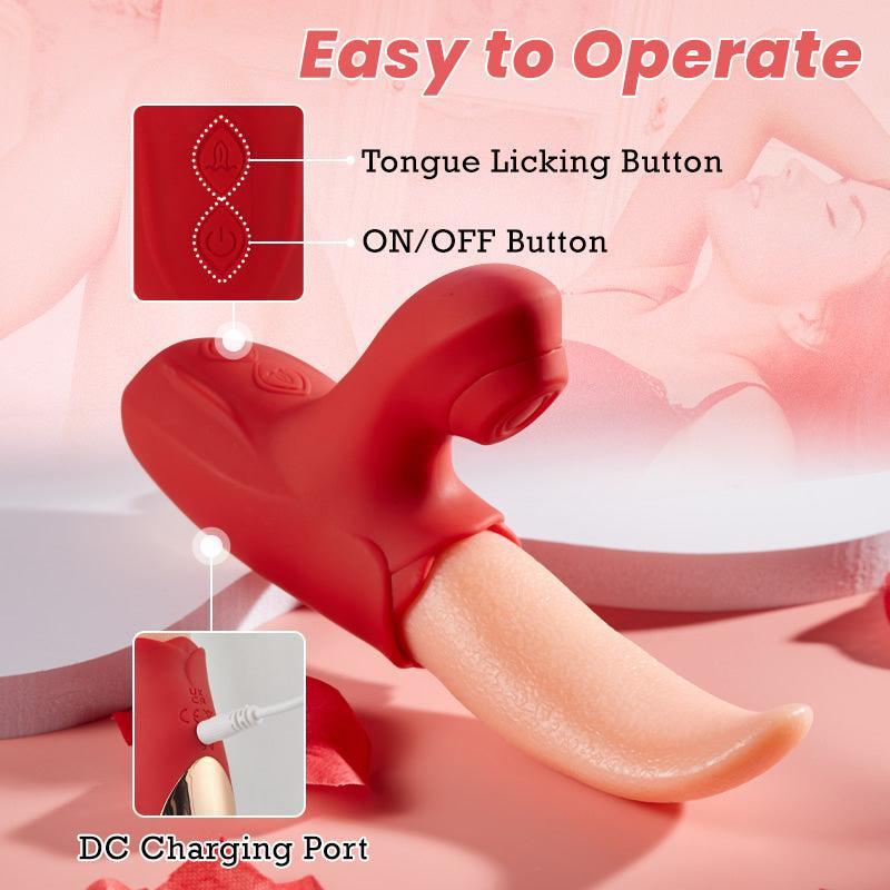 Licker - 2 IN 1 Upgraded Flapping Tongue Licking G Spot Vibrator - Xoxomoving