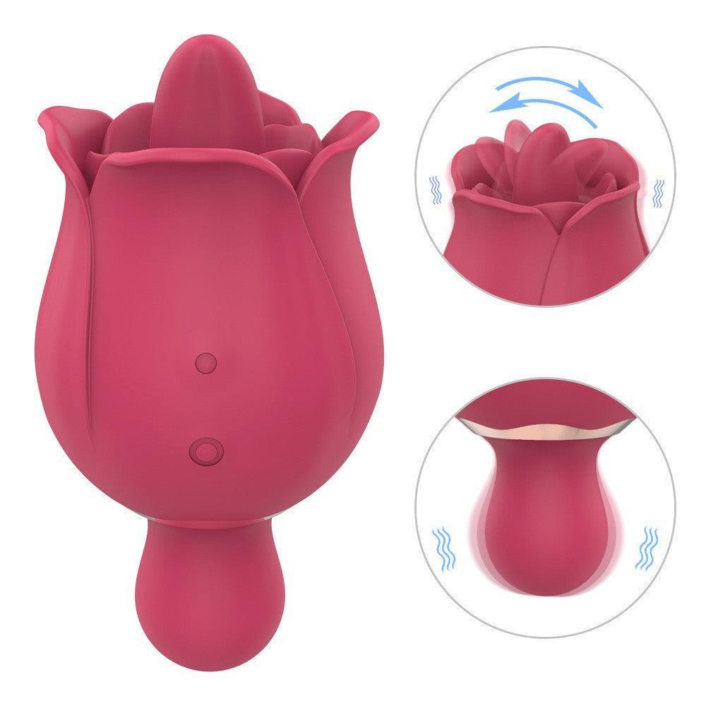 Licking Vibrator Rose Sex Toy with 9 Pleasure Modes, Adult Sex Toys - Xoxomoving