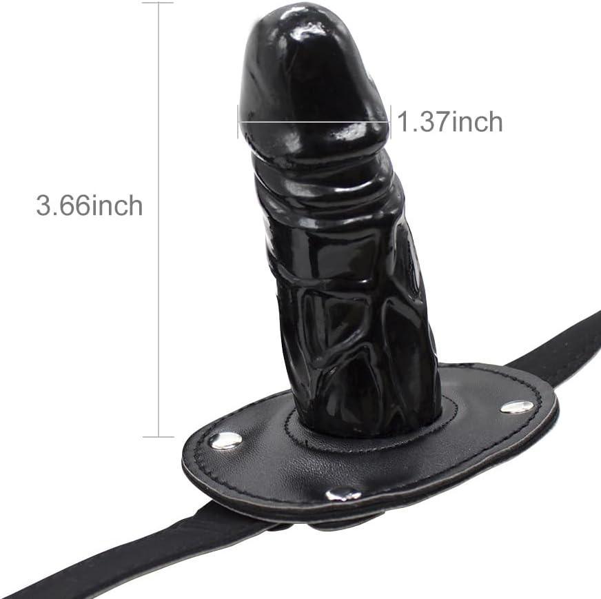 Lockable Dildo Mouth Gag SM Fantasy Sex Toy - Adjustable Leather Strap On - Xoxomoving