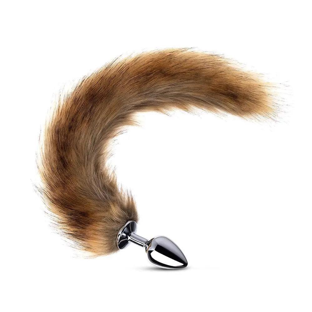 Long Fox Tail Butt Plug - Brown Fur - Xoxomoving