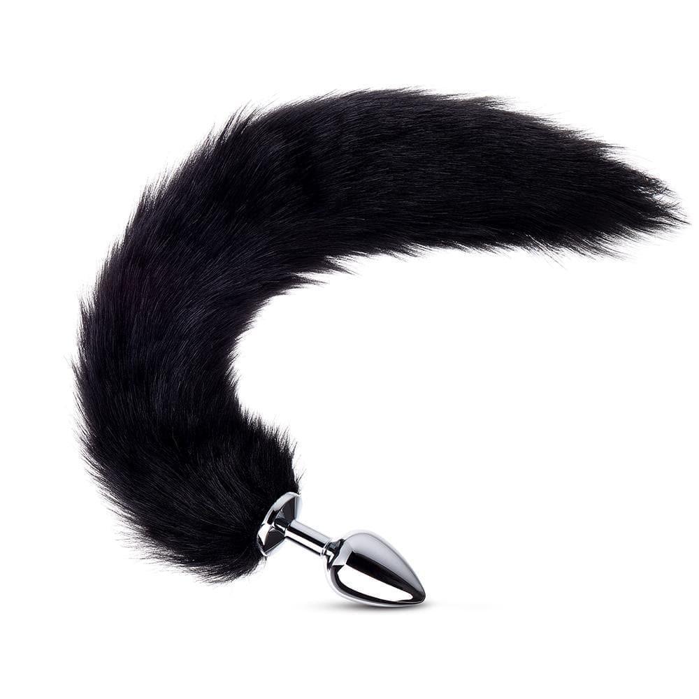 Long Fox Tail Plug - Black Fur - Xoxomoving