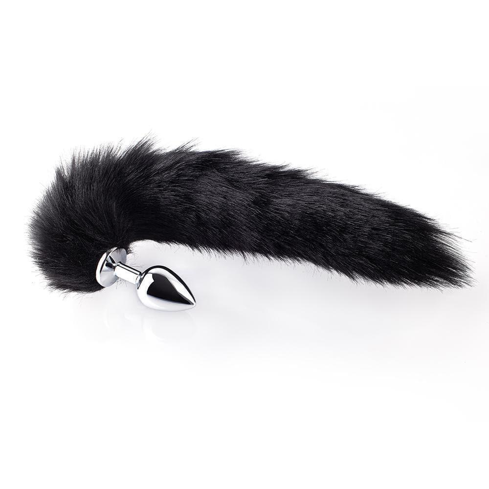 Long Fox Tail Plug - Black Fur - Xoxomoving