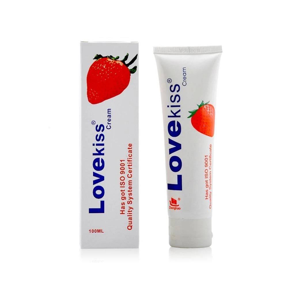 LoveKiss Strawberry Cream Edible Flavored Lubricant Vaginal Anal Lubricant 100ml/3.3oz - Xoxomoving