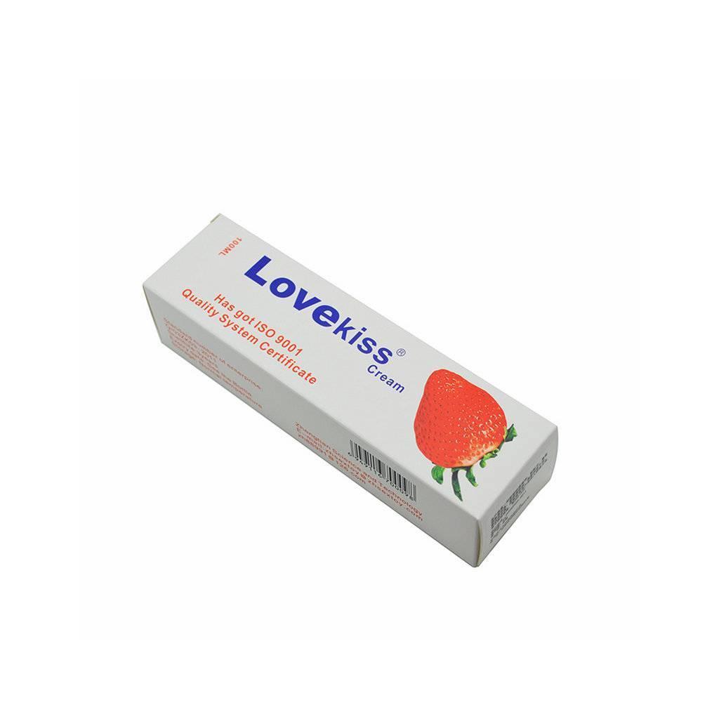 LoveKiss Strawberry Cream Edible Flavored Lubricant Vaginal Anal Lubricant 100ml/3.3oz - Xoxomoving