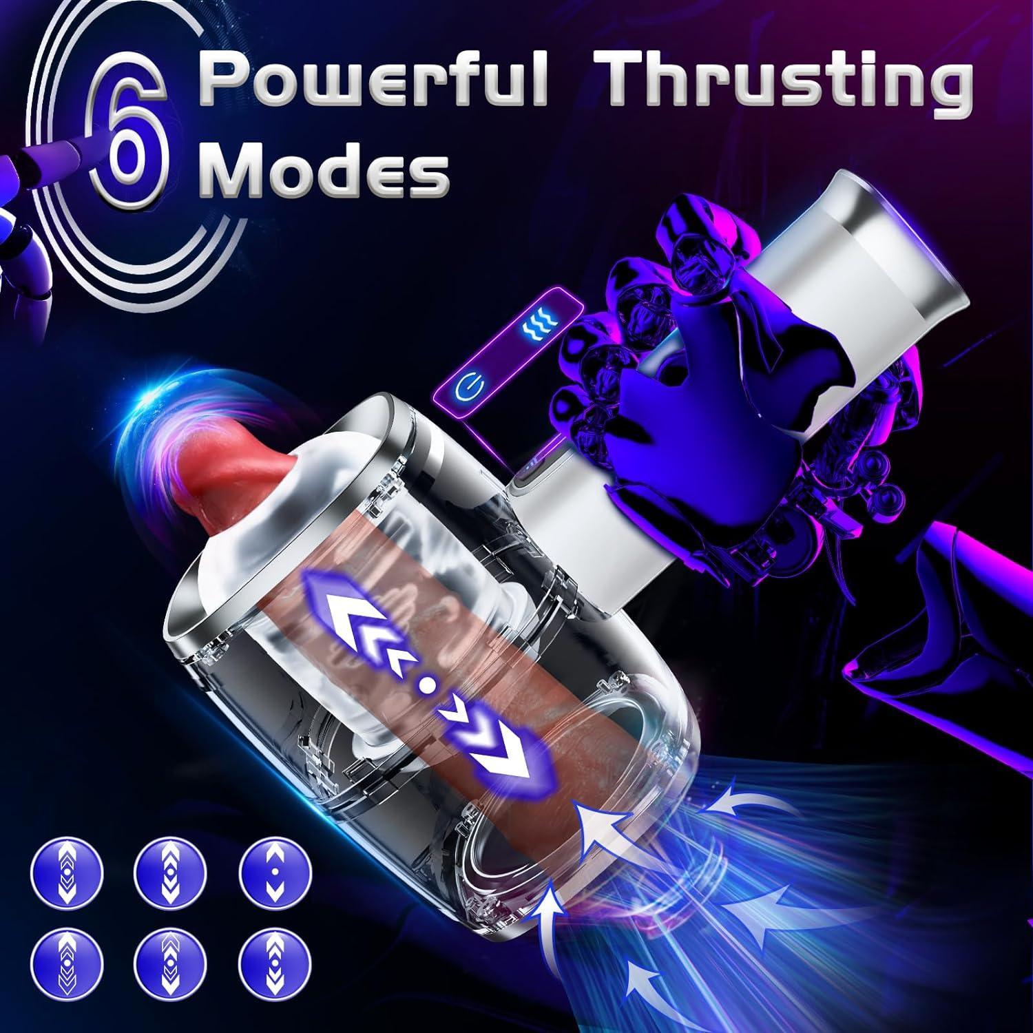 Male Masturbators with 6 Powerful Thrusting Modes - Realistic Pocket Pussy Stroker for Intense Pleasure - Xoxomoving