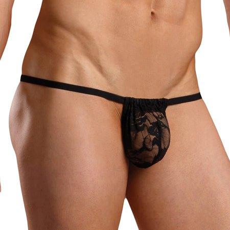 Male Power Stretch Lace Posing Strap - One Size - Xoxomoving