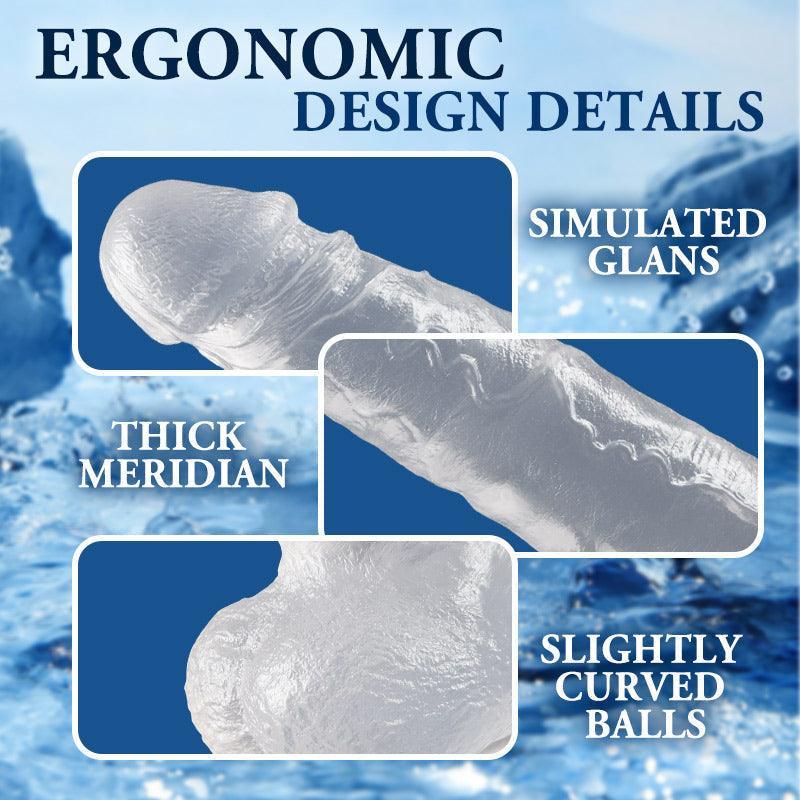 Manual transparent 7.4 IN suction cup large dildo - Xoxomoving