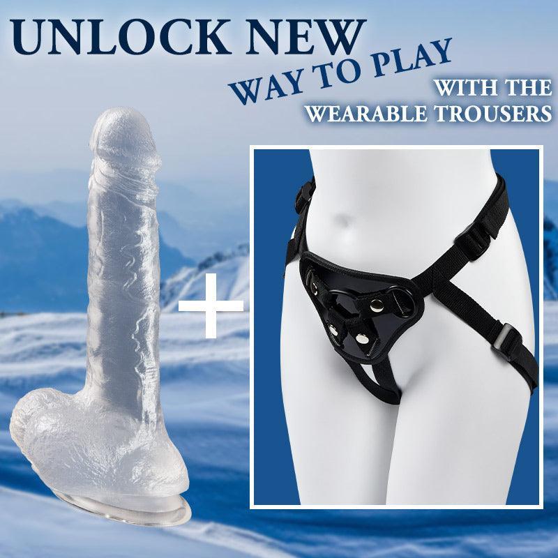 Manual transparent 7.4 IN suction cup large dildo - Xoxomoving