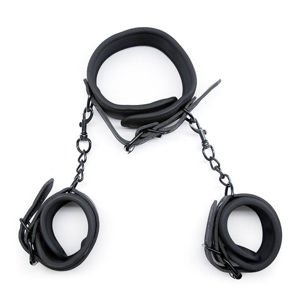 Master fetish neck to wrist Collar and restraints set - Xoxomoving