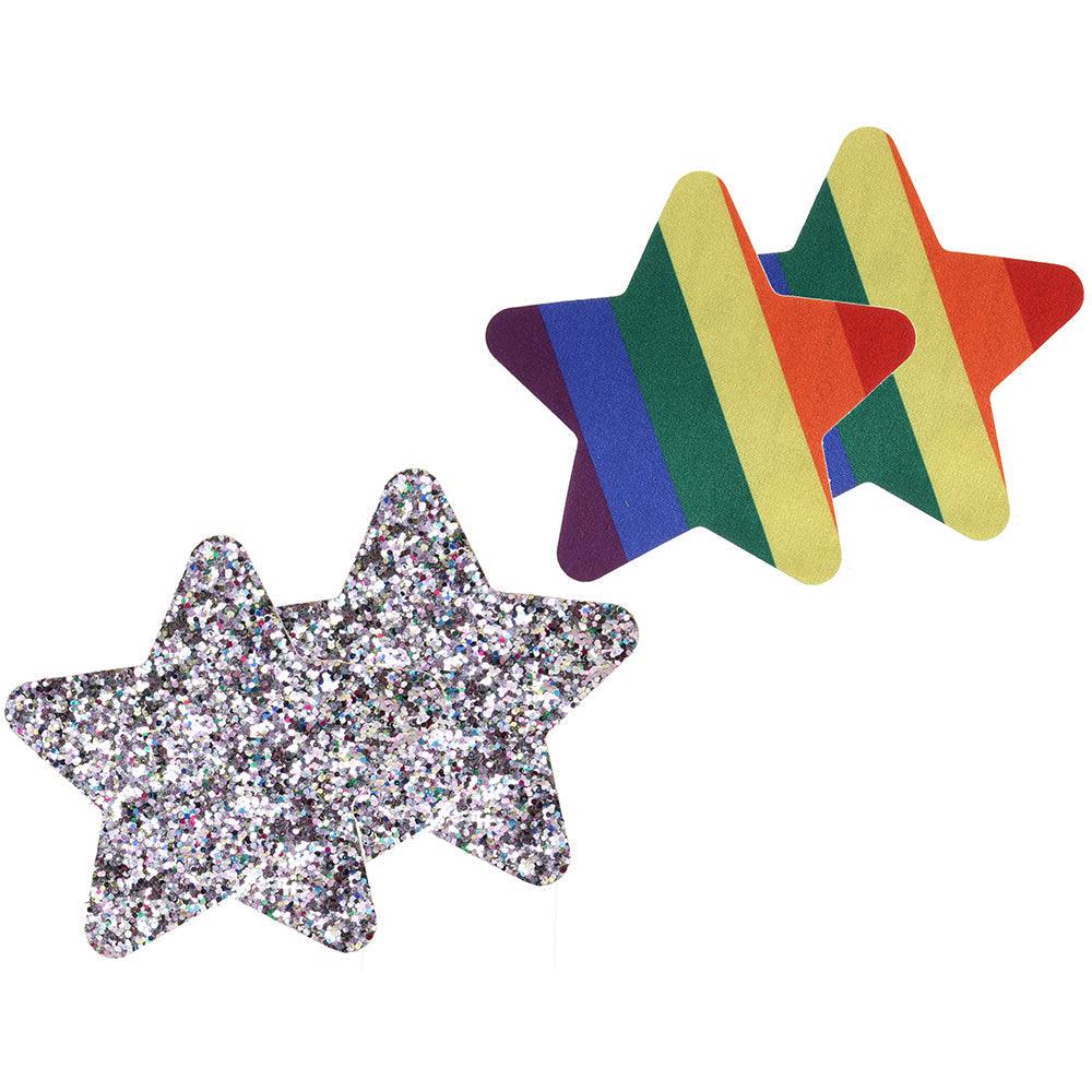 Pride and Rainbow Glitter Stars Nipple Pasties - Xoxomoving