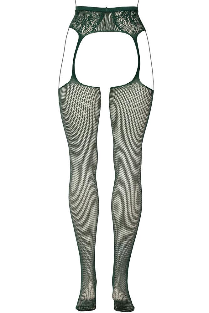 Le Désir Green Fishnet & Lace Garter Belt Combo XL - Xoxomoving