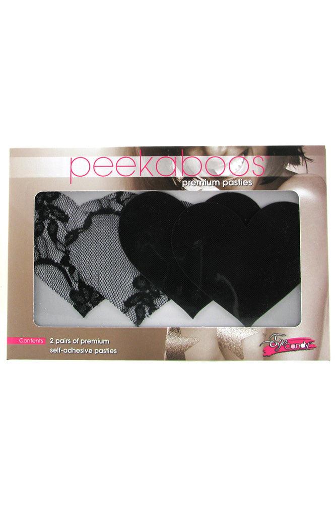 Peekaboos Satin & Lace Heart Pasties - Xoxomoving