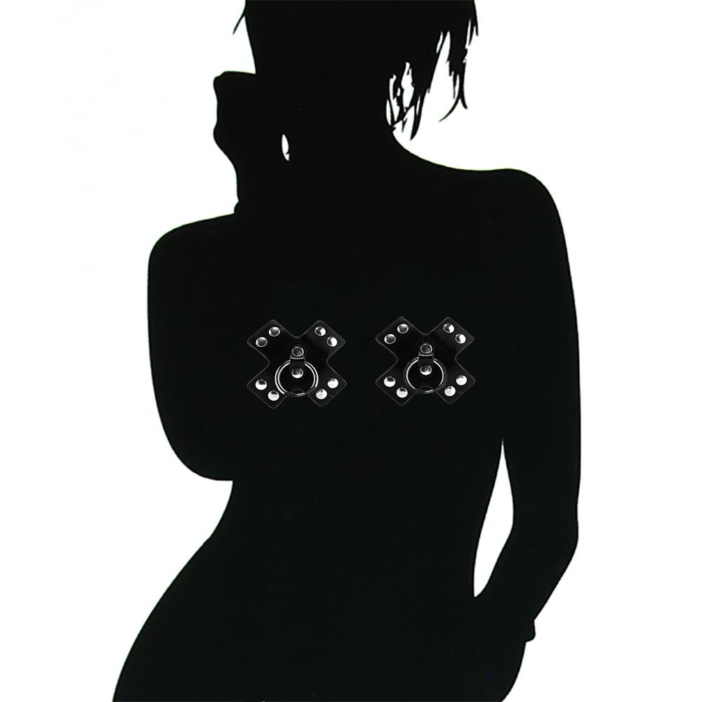 Studded Cross Nipple Pasties - Xoxomoving